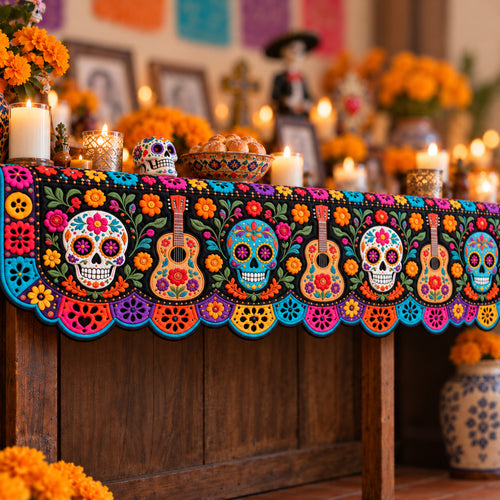 Mystic Calavera Quilted Mantel Scarf SN0TV329