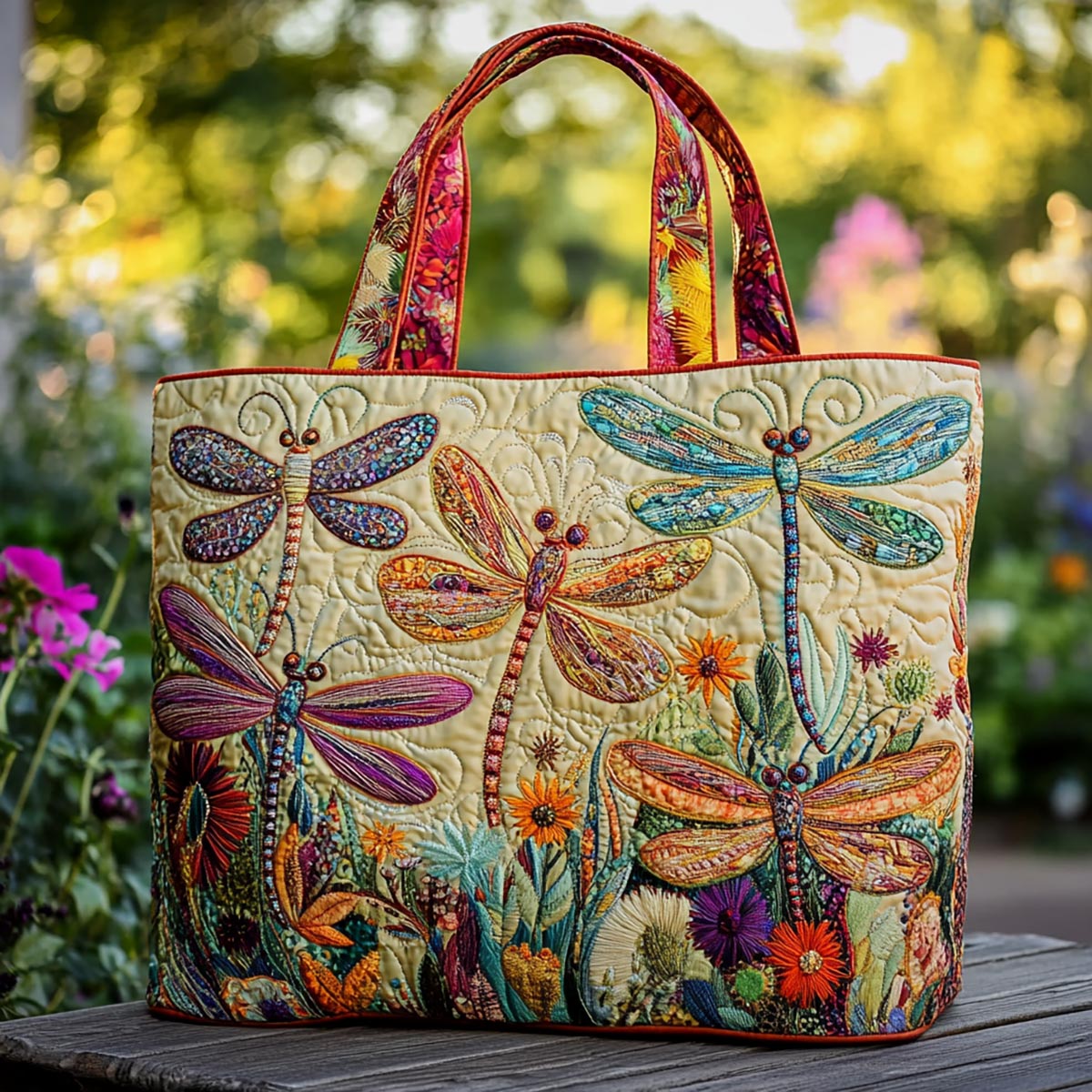 Mystic Dragonfly Quilted Tote Bag NCU0DK8827