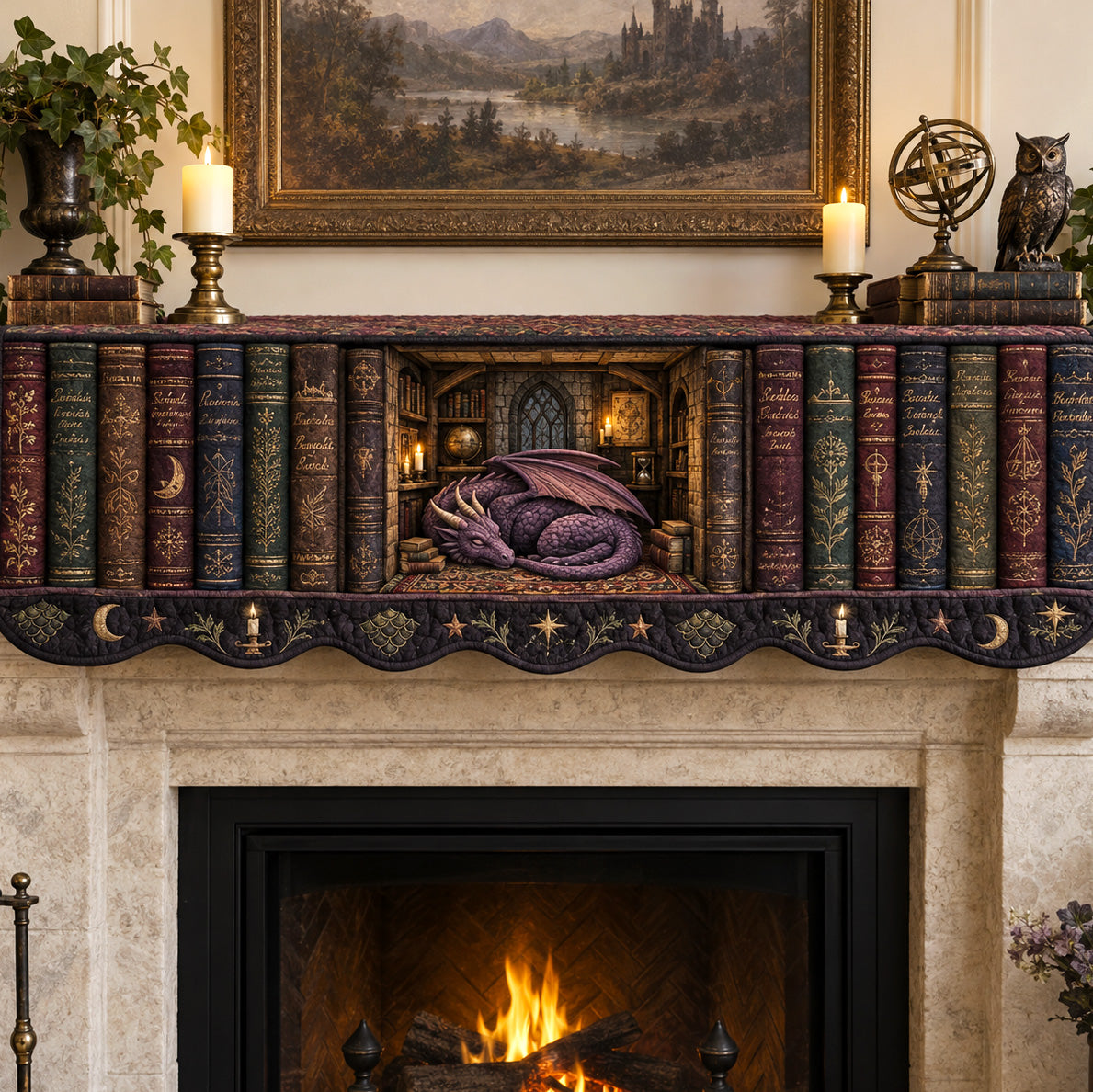 Mystic Library Quilted Mantel Scarf SN0TV598