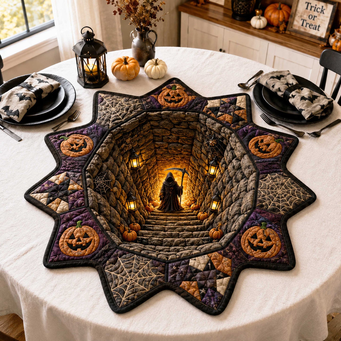 Mystic Portal Custom Shape Quilted Table Topper SN0TD293