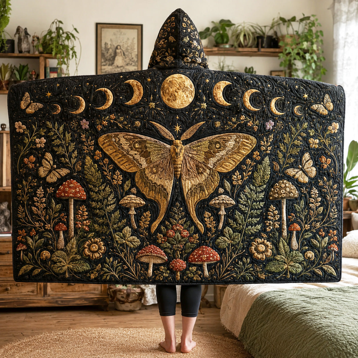Mystic Wings Quilted Hooded Blanket SN0TV152