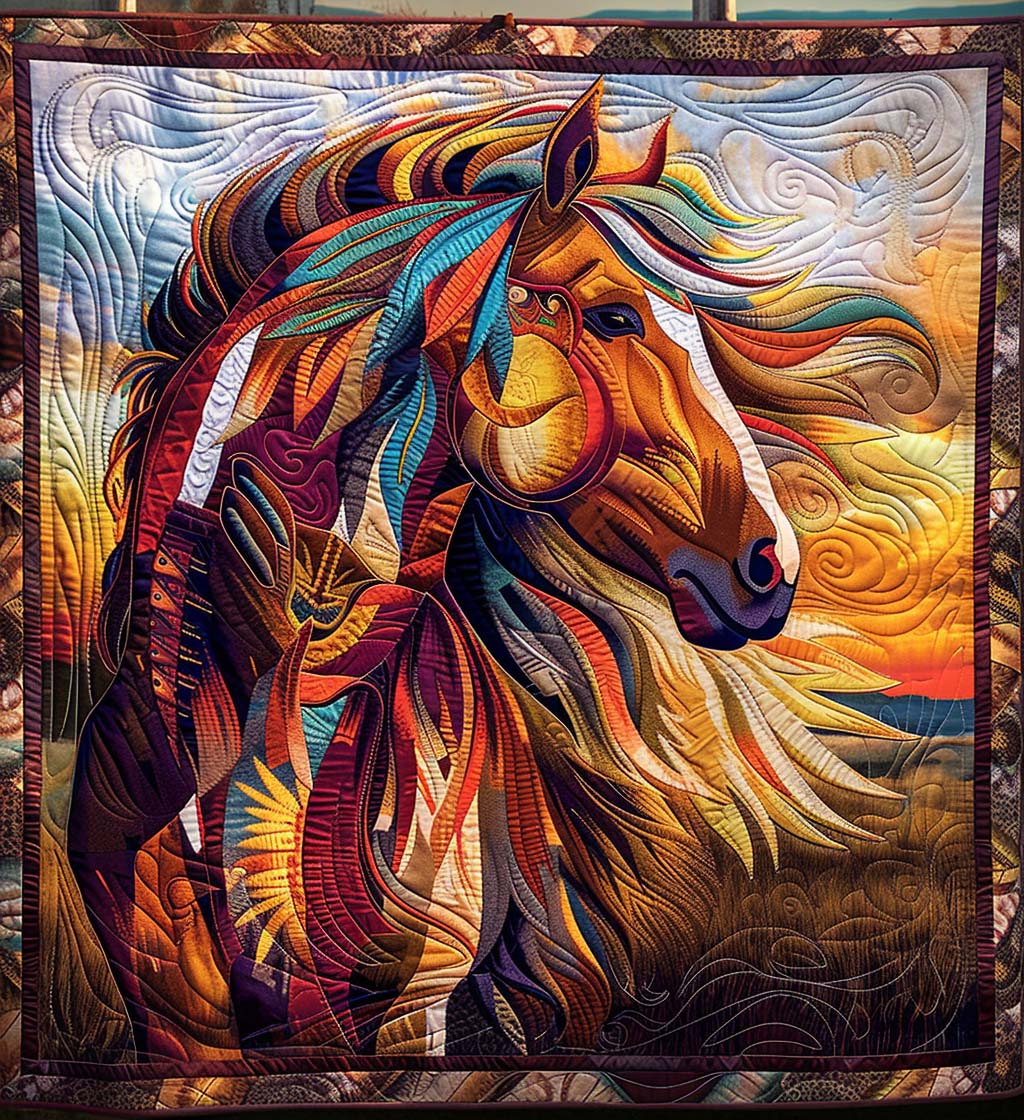 Native Horse Strenght Quilted Blanket NCU0DV1674