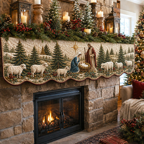 Nativity Hearth Quilted Mantel Scarf SN0TV195