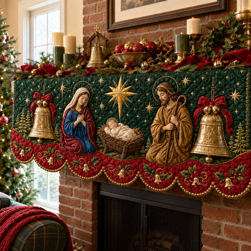 Nativity Scene Quilted Mantel Scarf SN0TD214