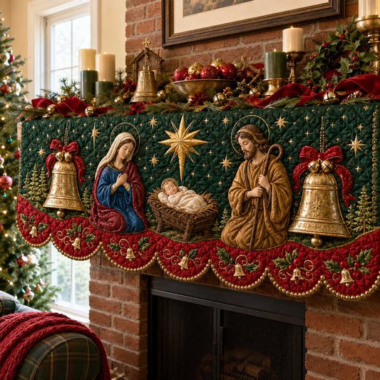 Nativity Scene Quilted Mantel Scarf SN0TD214