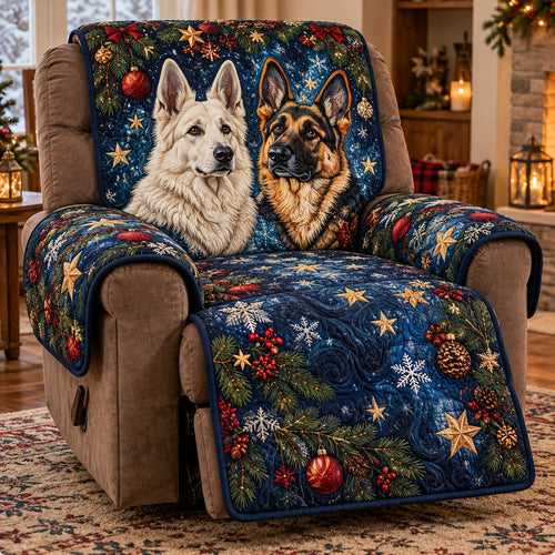 Navy Ornament Holiday Quilted Sofa Cover SN0PT1470