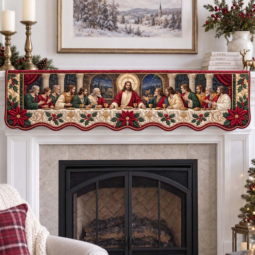Noel Last Supper Quilted Mantel Scarf SN0HH0826