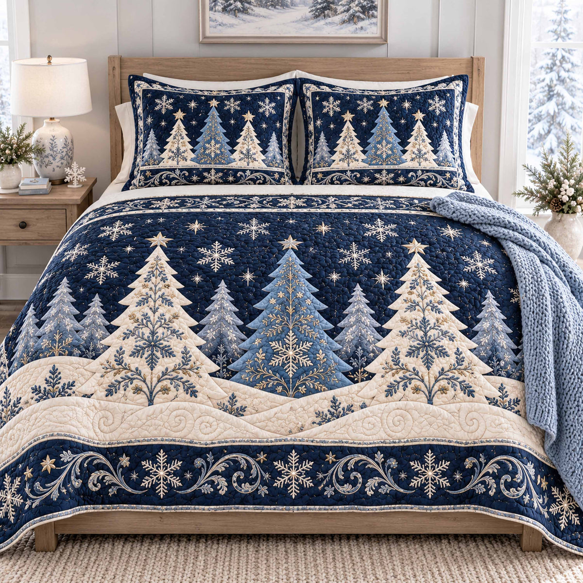 Noel Pine 3-Piece Quilted Bedding Set SN0TD1147