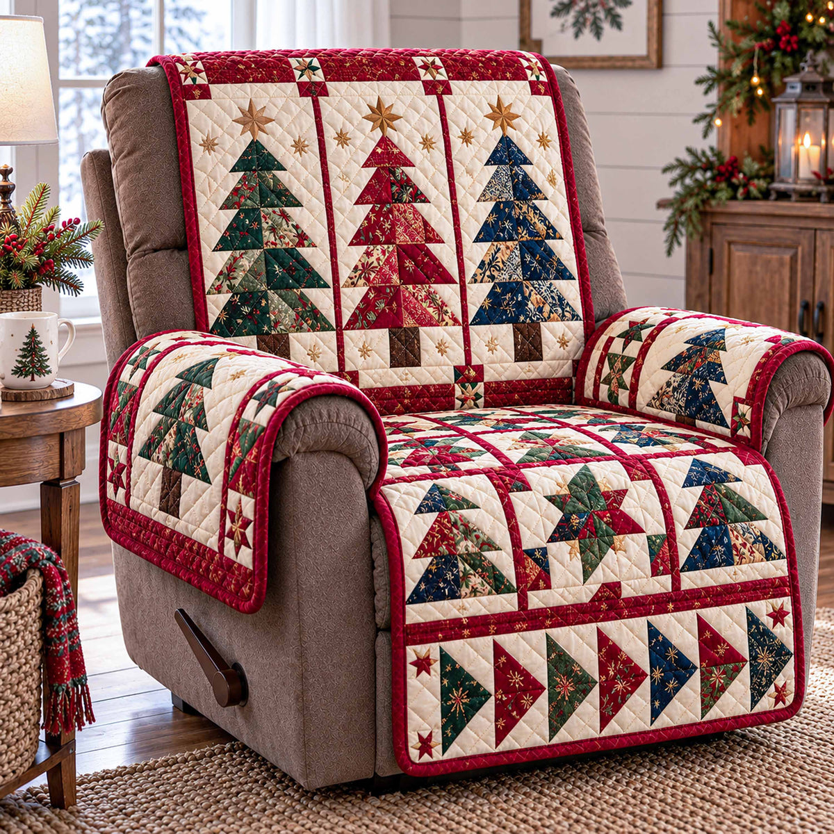 Noel Trees Quilted Sofa Cover SN0TD1253