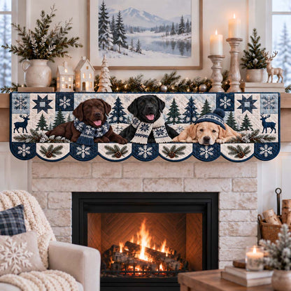 Nordic Labrador Frolic Quilted Mantel Scarf SN0HH0474