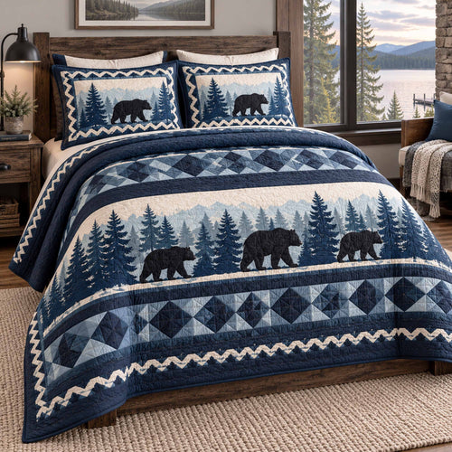 Northern Bear 3-Piece Quilted Bedding Set SN0TD1164