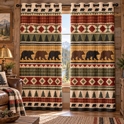 Northern Bear Quilted Curtains SN0TD1117