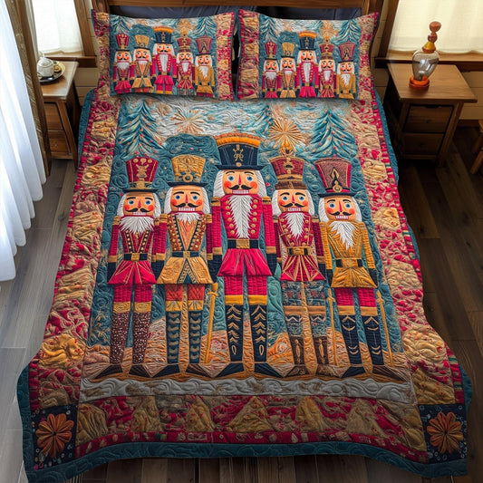 Nostalgic Nutcracker 3-Piece Quilted Bedding Set NCU0TL1594
