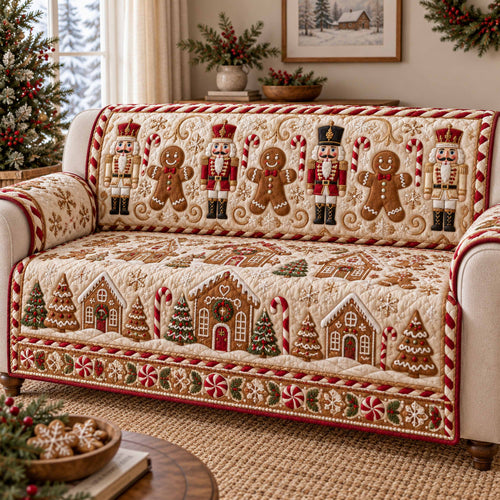 Nutcracker Charm Quilted Sofa Cover SN0TD1199