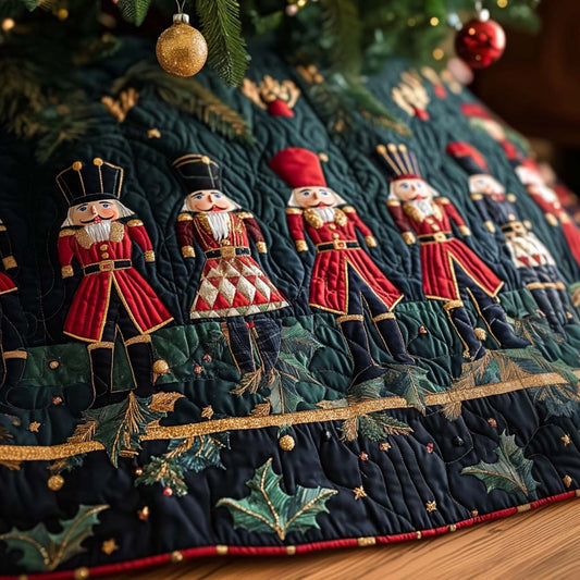 Nutcracker Cheer Quilted Christmas Tree Skirt NCU0VH618
