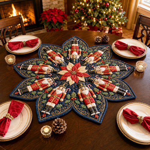Nutcracker Christmas Custom Shape Quilted Table Topper SN0TD174