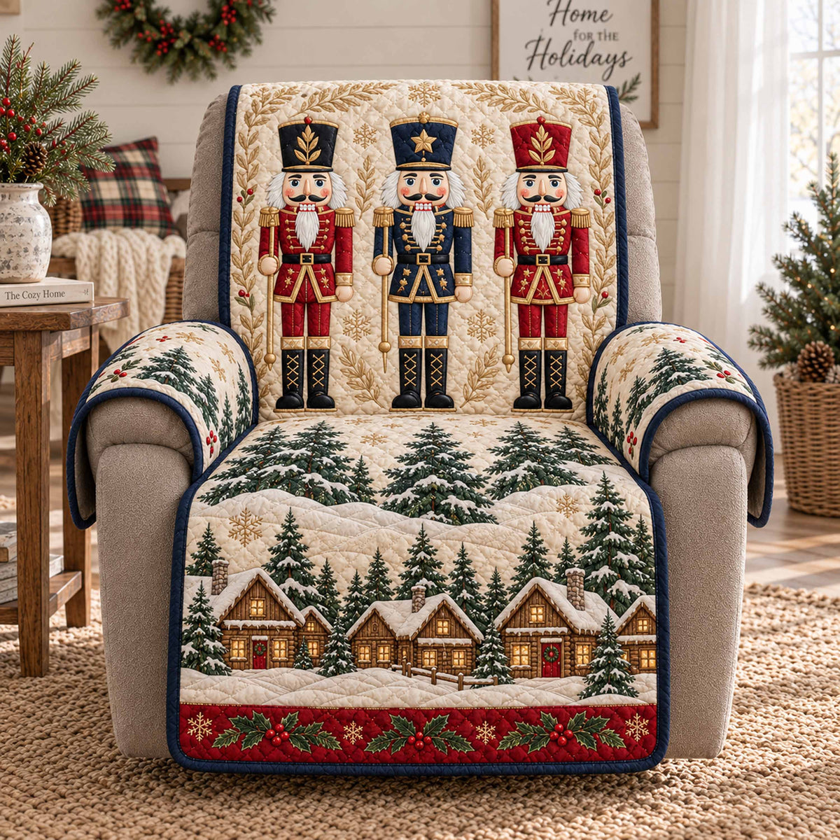 Nutcracker Court Quilted Sofa Cover SN0TD1202
