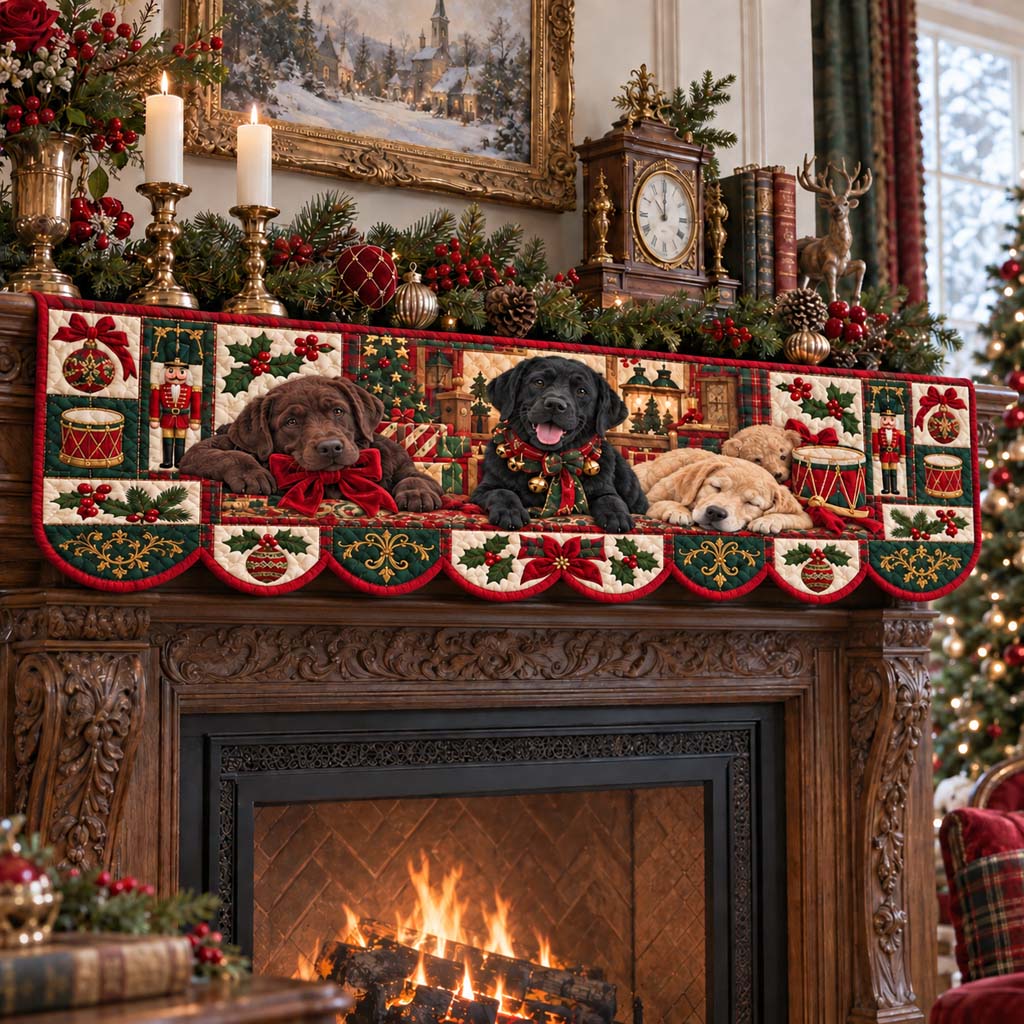Nutcracker Labrador Joy Quilted Mantel Scarf SN0HH0469