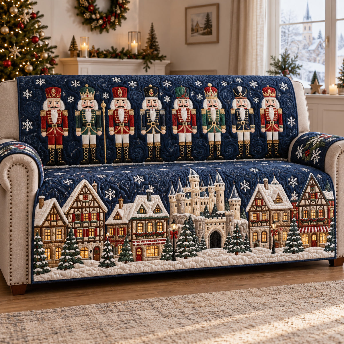 Nutcracker Noel Quilted Sofa Cover SN0TV881