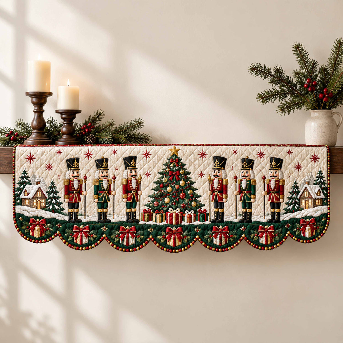 Nutcracker Parade Quilted Mantel Scarf SN0TD1075