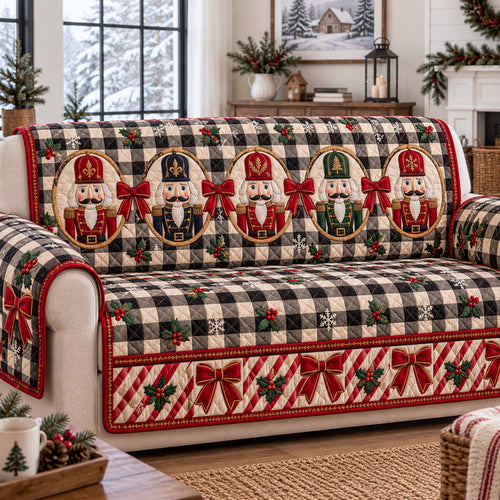 Nutcracker Parade Quilted Sofa Cover SN0TD1187