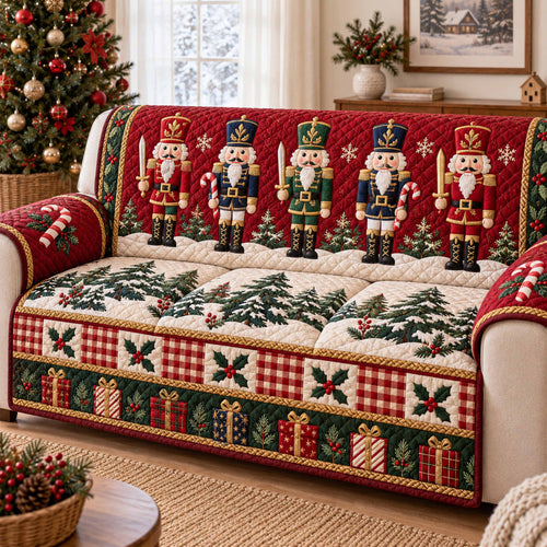Nutcracker Wonderland Quilted Sofa Cover SN0TD1194