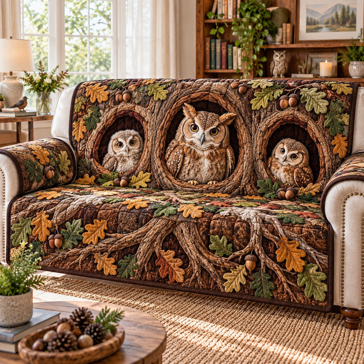 Oak Forest Family Quilted Sofa Cover SN0TD1359