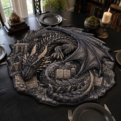 Obsidian Storykeeper Custom Shape Quilted Table Topper SN0DV395