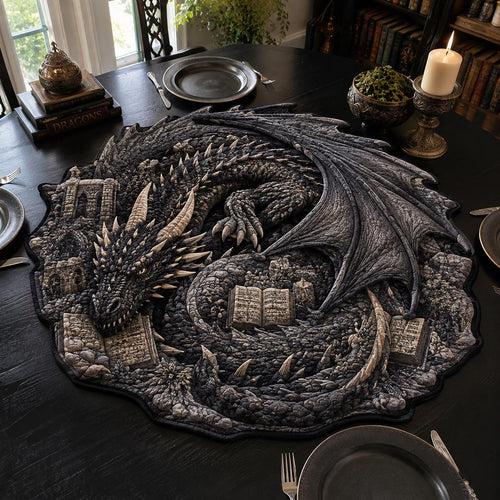 Obsidian Storykeeper Custom Shape Quilted Table Topper SN0DV395