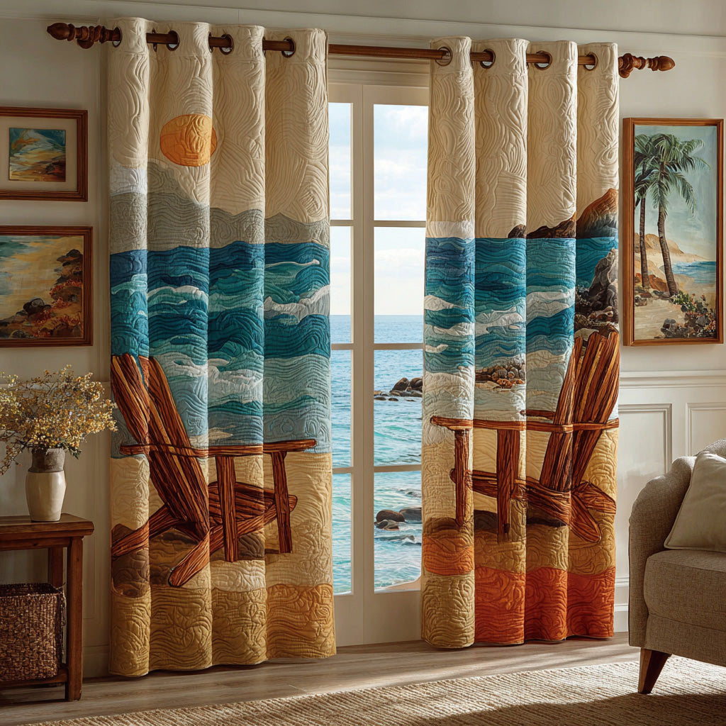 Ocean Breeze Retreat Quilted Curtains NCU0DH965