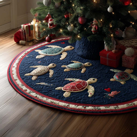 Ocean Turtle Christmas Quilted Tree Skirt NCU0DDK1836