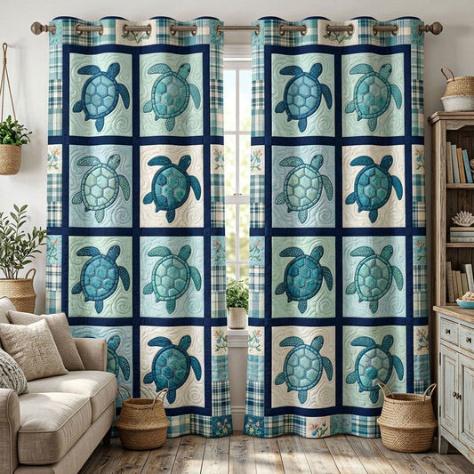 Ocean Turtle Quilted Curtains NCU0ND84