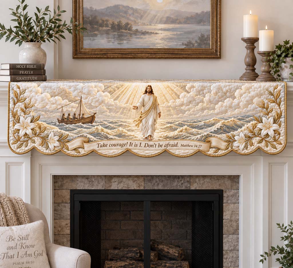 Oceanic Grace Quilted Mantel Scarf SN0HH0843