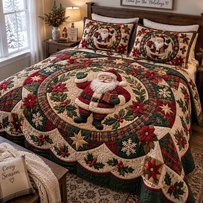 Old-Fashioned Christmas Eve 3-Piece Quilted Bedding Set SN0PT1155