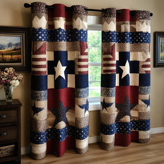Old Glory Patchwork Quilted Curtains NCU0QQ320