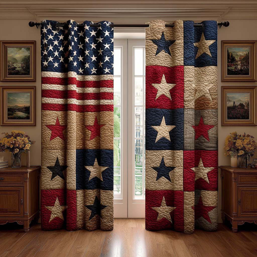 Old Glory Quilted Curtains NCU0QQ296