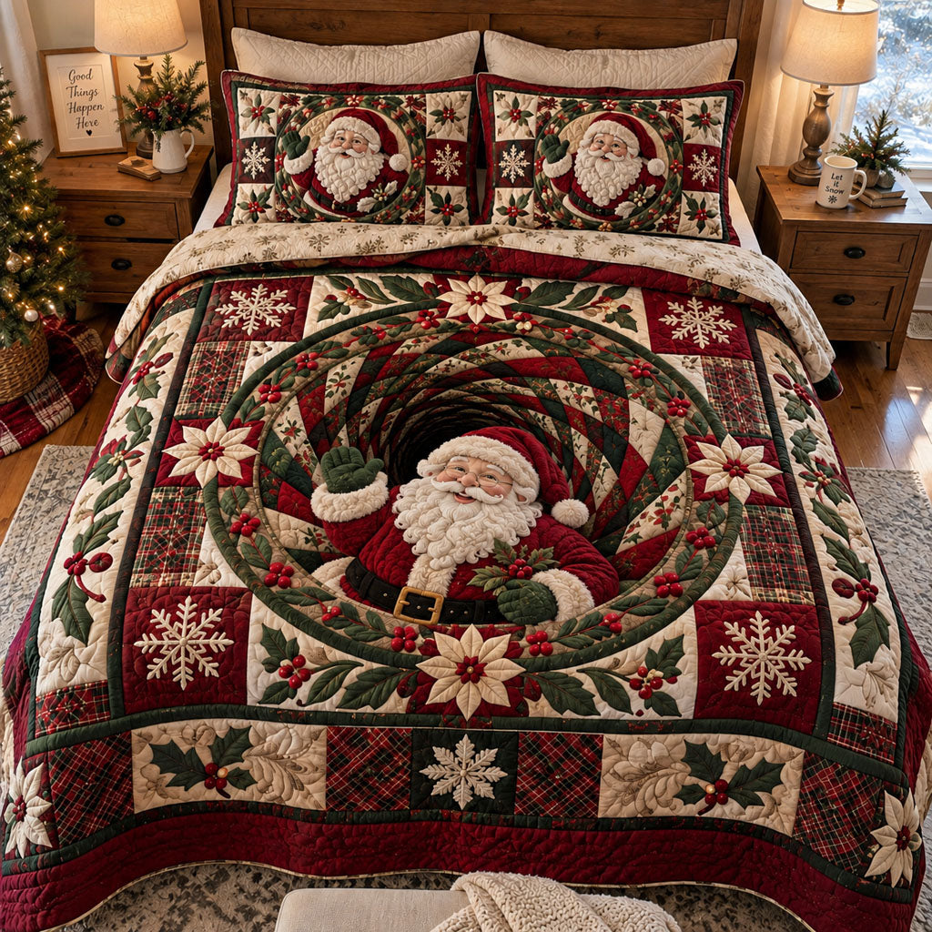Old World Christmas Charm 3-Piece Quilted Bedding Set SN0PT1154