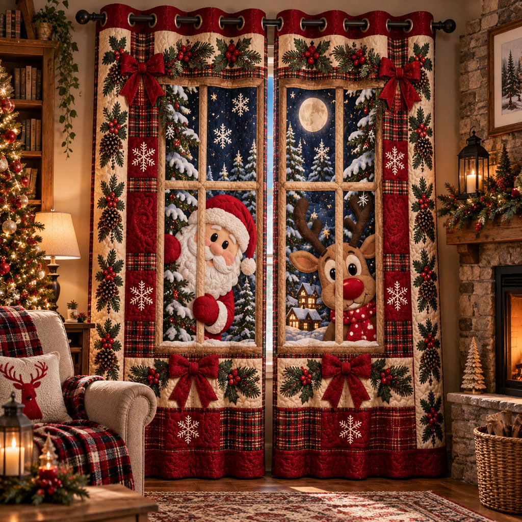 Oops, Santa Came Early Quilted Curtains SN0PT1089