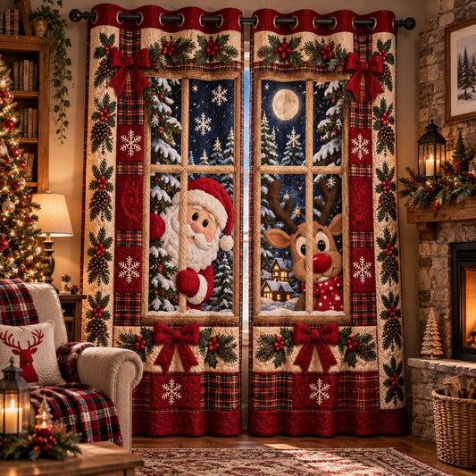 Oops, Santa Came Early Quilted Curtains SN0PT1089