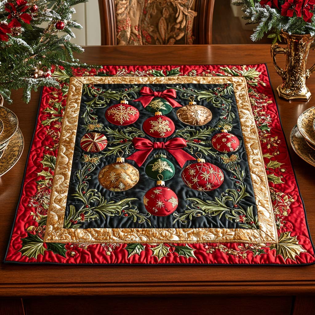 Ornament Glow Quilted Table Topper NCU0DDK1144