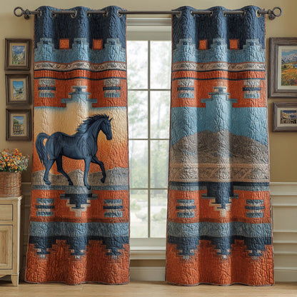 Painted Desert Horse Quilted Curtains NCU0DH836