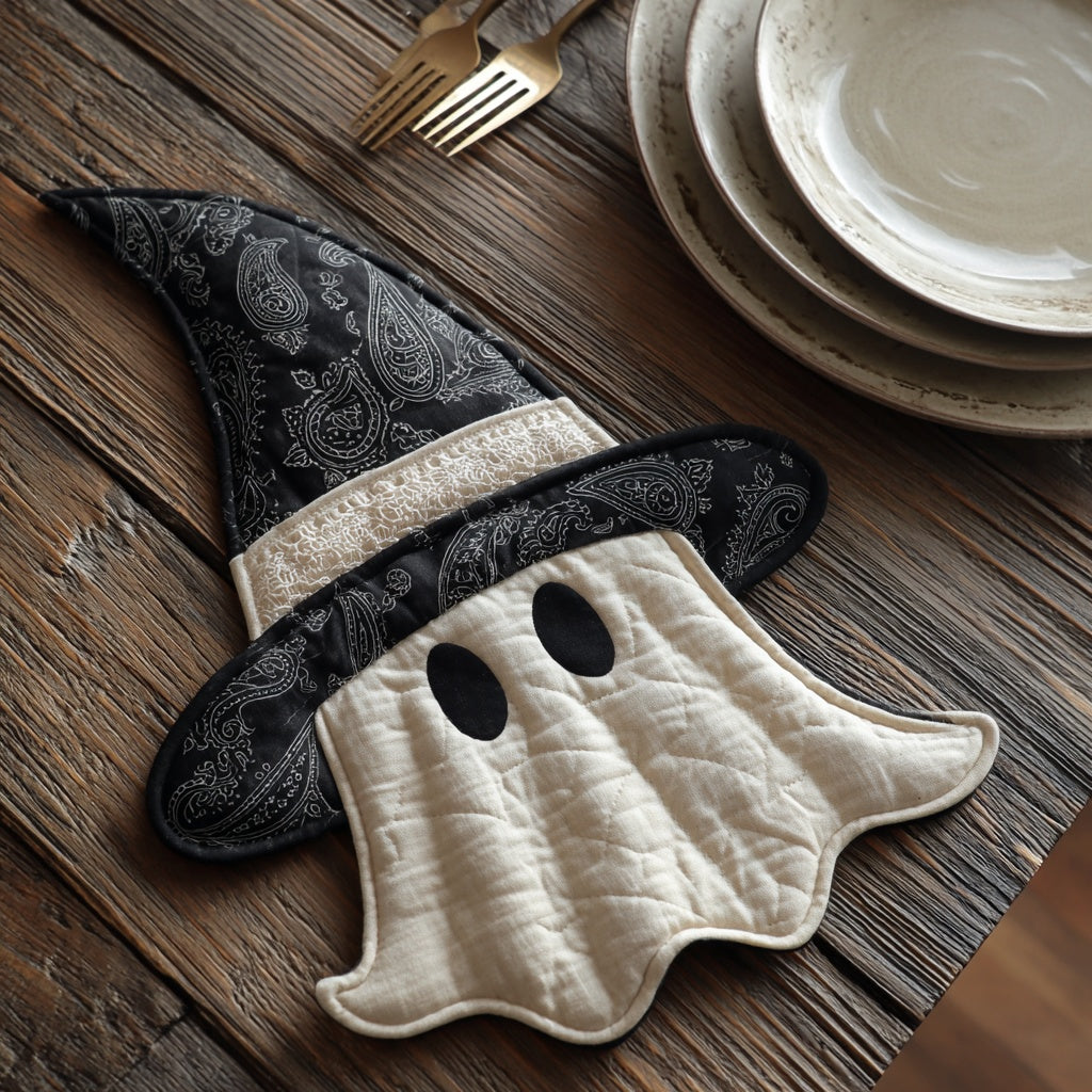 Paisley Witch Ghost Custom Shape Quilted Placemat NCU0LV059