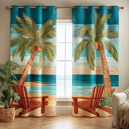 Palm Paradise Quilted Curtains NCU0ND94