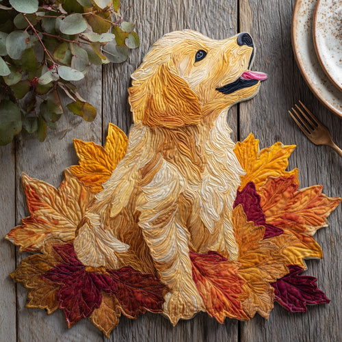 Panting Retriever Custom Shape Quilted Placemat NCU0LV120