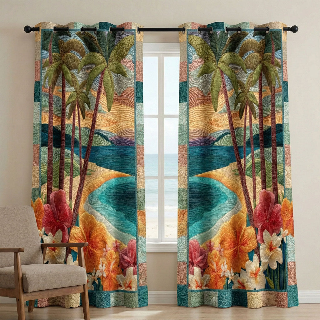 Paradise Bloom Coast Quilted Curtains NCU0TN290