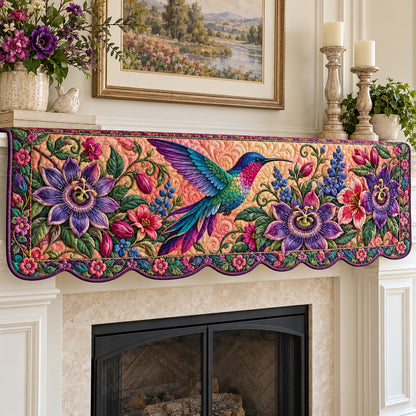 Passionflower Hummer Quilted Mantel Scarf SN0TV949