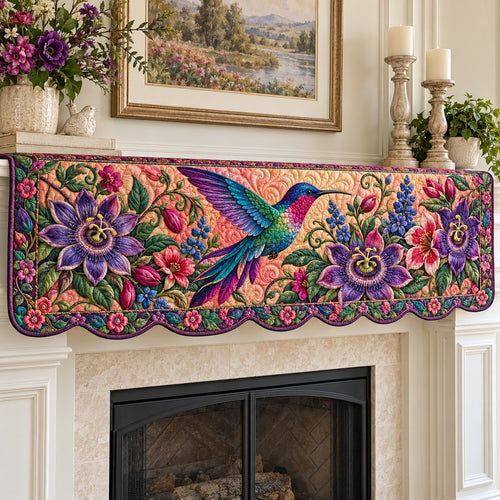 Passionflower Hummer Quilted Mantel Scarf SN0TV949