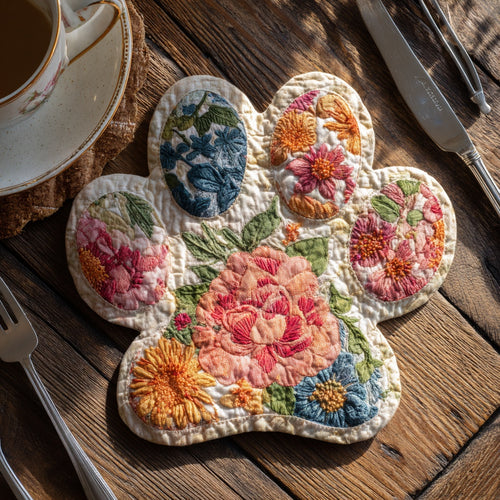 Pastel Flora Custom Shape Quilted Placemat NCU0LV095