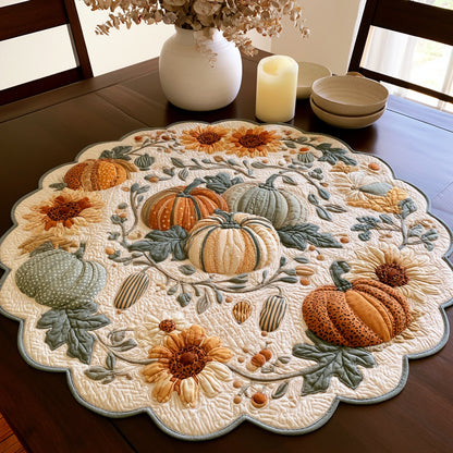 Pastel Gourds Custom Shape Quilted Table Topper NCU0LV151