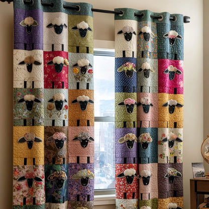 Pastel Sheep Quilted Curtains NCU0KD034
